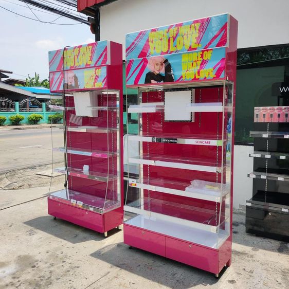 ชั้นวางสินค้า 5 ชั้น 2 ลิ้นชัก (ชมพู) ชั้นวางมินิมาร์ท Supermarket Shelf รูปที่ 5