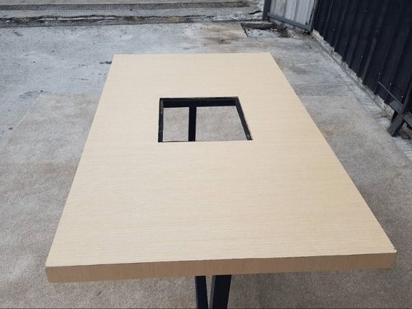 ชุดโต๊ะเก้าอี้ไม้ 4 ที่นั่ง ขาเหล็ก สีดำ รูปที่ 9