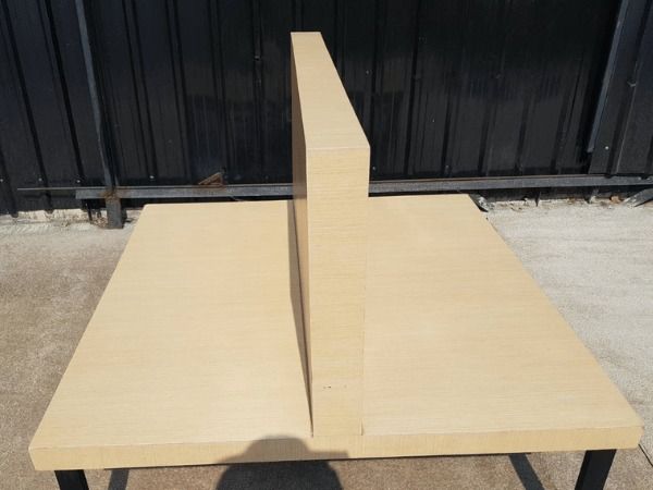 ชุดโต๊ะเก้าอี้ 2 ฝั่ง ขาเหล็กท็อปไม้ สีครีม รูปที่ 10