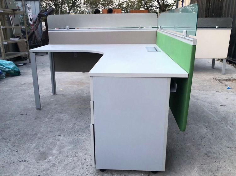 โต๊ะทำงานแอล พร้อมตู้เอกสาร สีเทาอ่อน รูปที่ 7