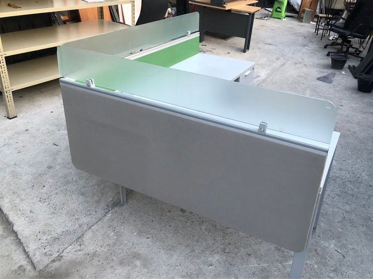 โต๊ะทำงานแอล พร้อมตู้เอกสาร สีเทาอ่อน รูปที่ 4