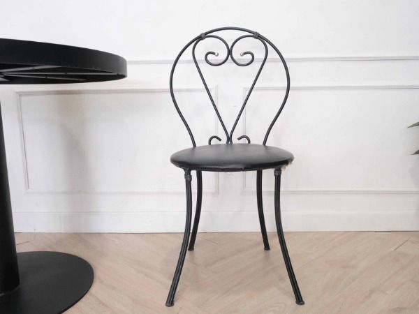 โต๊ะกลมสีดำ โครงเหล็ก หน้าท็อปไม้ + เก้าอี้โครงเหล็ก เบาะหนัง รูปที่ 15