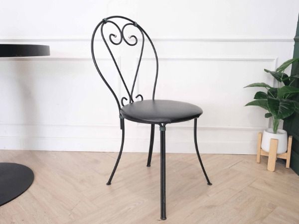 โต๊ะกลมสีดำ โครงเหล็ก หน้าท็อปไม้ + เก้าอี้โครงเหล็ก เบาะหนัง รูปที่ 18