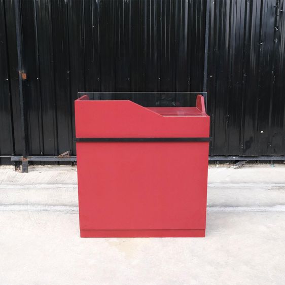 โพเดียม Podium แท่นยืนบรรยาย แท่นประกาศ สีแดง มีที่เก็บของด้านล่าง รูปที่ 2