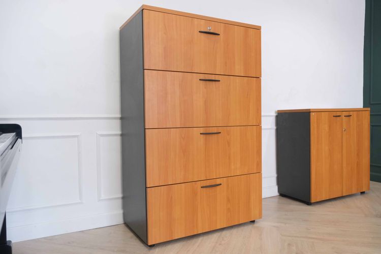 ตู้เอกสารลายไม้ 4 ลิ้นชักใหญ่