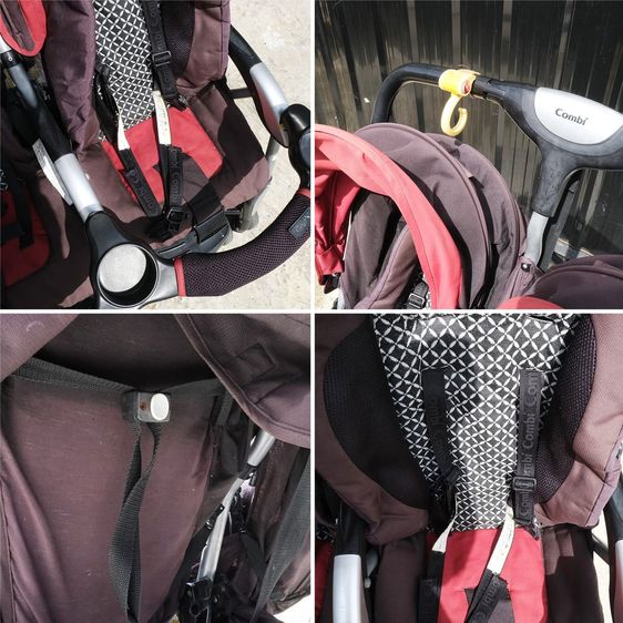 รถเข็นเด็กคู่ รถเข็นเด็กแฝด มีมุ้ง ยี่ห้อ combi ล้อ 360 องศา รูปที่ 6