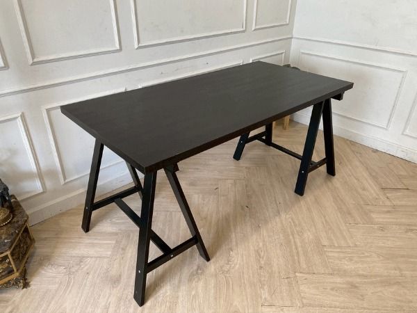 โต๊ะไม้ ทรงสี่เหลี่ยมผืนผ้า สีดำ รูปที่ 3