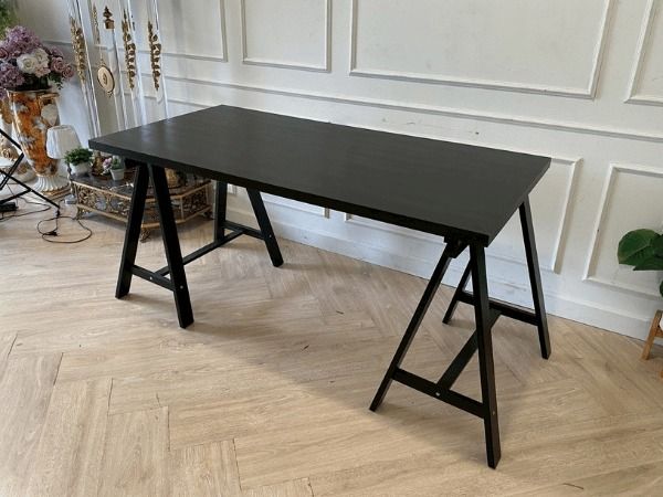 โต๊ะไม้ ทรงสี่เหลี่ยมผืนผ้า สีดำ รูปที่ 2