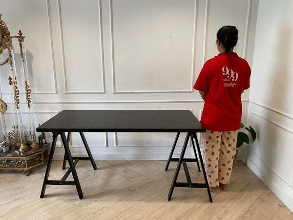 โต๊ะไม้ ทรงสี่เหลี่ยมผืนผ้า สีดำ รูปที่ 5