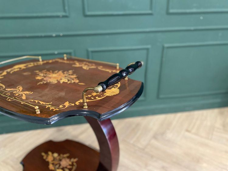 โต๊ะเสริฟ มีล้อ โครงไม้ สีน้ำตาล รูปที่ 8