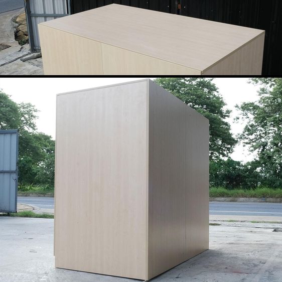 ตู้ไม้อเนกประสงค์ ใบใหญ่ 2 ประตูบานเปิด สีครีมลายไม้ รูปที่ 5