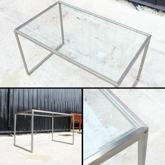 อื่นๆ ใส โต๊ะท็อปกระจก โครงสแตนเลส โต๊ะอเนกประสงค์ ท็อปกระจก