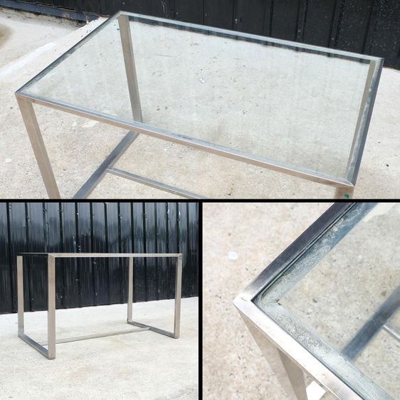 โต๊ะท็อปกระจก โครงสแตนเลส โต๊ะอเนกประสงค์ ท็อปกระจก รูปที่ 3