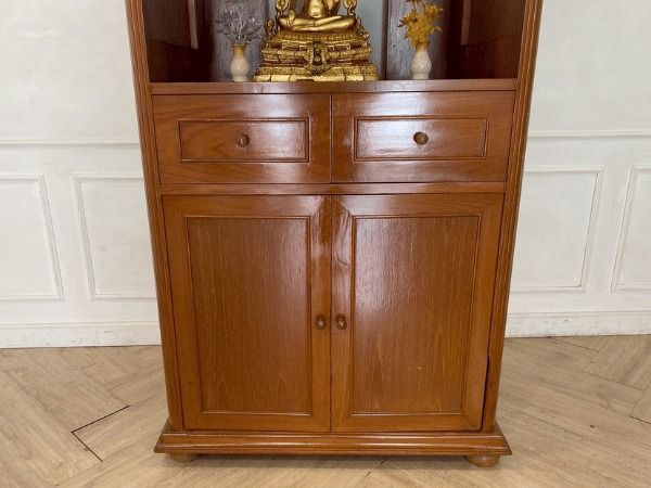 ตู้โครงไม้สัก 2 ลิ้นชัก 2 บานเปิด ตู้วางทีวี งานโรงแรม รูปที่ 14