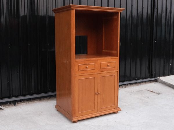 ตู้โครงไม้สัก 2 ลิ้นชัก 2 บานเปิด ตู้วางทีวี งานโรงแรม รูปที่ 5