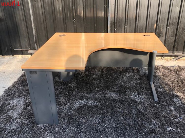 โต๊ะทำงานแอล ขาเหล็กท็อปหน้าไม้ 150 cm รูปที่ 4