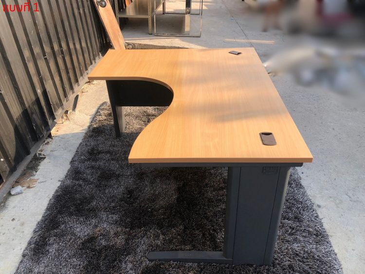 โต๊ะทำงานแอล ขาเหล็กท็อปหน้าไม้ 150 cm รูปที่ 9