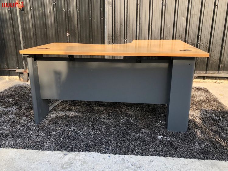 โต๊ะทำงานแอล ขาเหล็กท็อปหน้าไม้ 150 cm รูปที่ 6