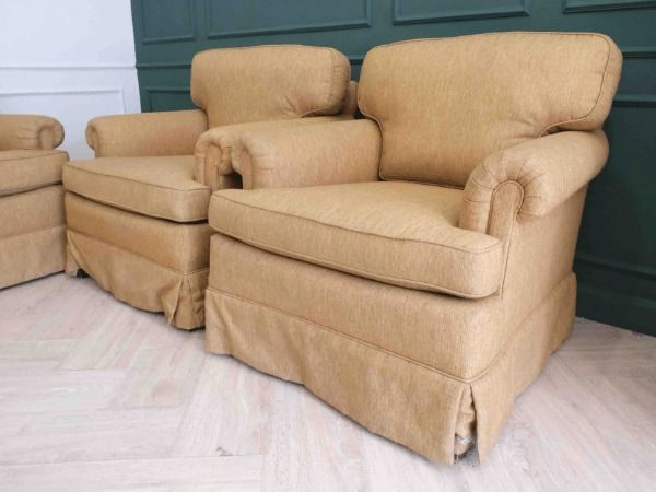 เก้าอี้อาร์มแชร์โครงไม้เบาะผ้าฐานสปริง เฟอร์นิเจอร์โรงแรม No.A 03 รูปที่ 3