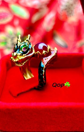 แหวนมังกรดำลงยาน้ำทอง