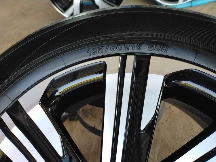 แม็กโตโยต้า ขอบ16 สีเดิม พร้อมยางโยโกฮาม่า 195 60 16 ปี24 ยางสวยทุกเส้นใส่ yaris vios รูปที่ 8