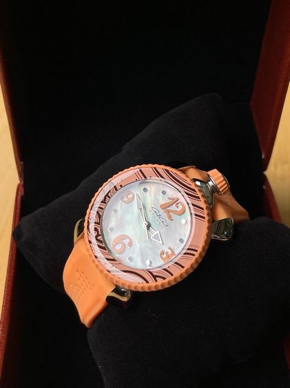 GAGA Milano 702005 Quartz Analog Watch Orange 40 mm Swissmade  รูปที่ 6