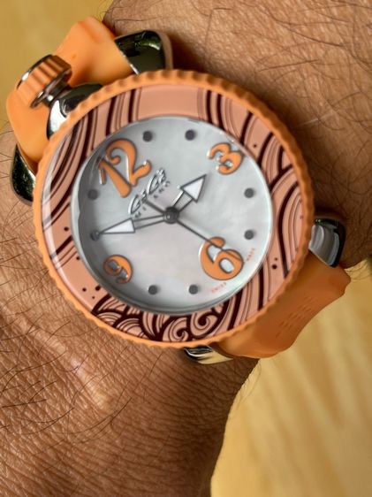 GAGA Milano 702005 Quartz Analog Watch Orange 40 mm Swissmade  รูปที่ 18