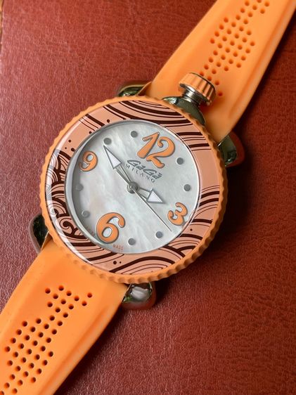 GAGA Milano 702005 Quartz Analog Watch Orange 40 mm Swissmade  รูปที่ 11