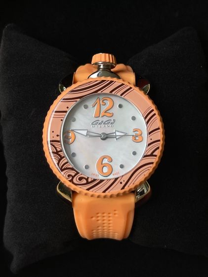 GAGA Milano 702005 Quartz Analog Watch Orange 40 mm Swissmade  รูปที่ 4