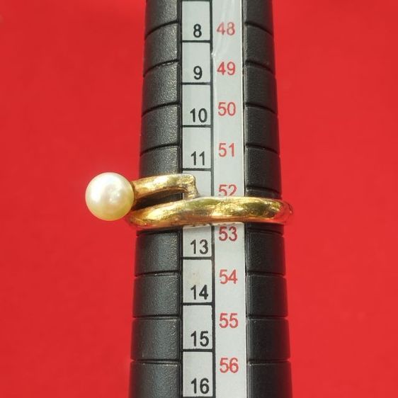 🔖แหวนเงินแท้ มุกแท้(Akoya) ตัวเรือนสีทองเคสวย  งานจากญี่ปุ่น รูปที่ 10