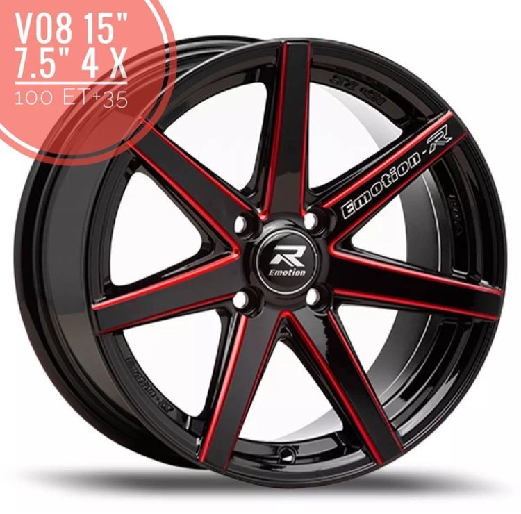 ล้อแม็กใหม่ขอบ15 V08 EMOTION R 4รู100 กว้าง7.5นิ้ว รูปที่ 2