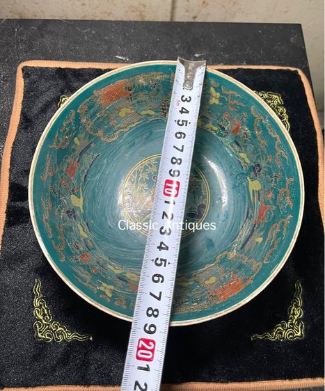 ชาม กังไสเขียนสี ลายขุนนางจีน สะสมD1 รูปที่ 13