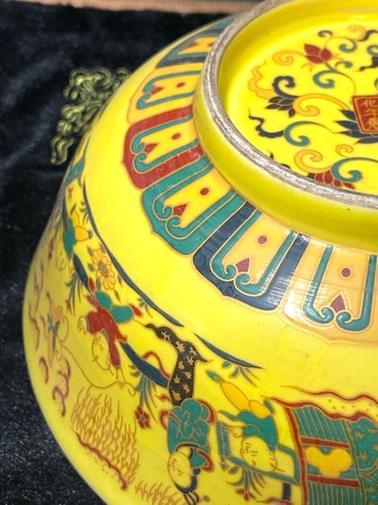 ชาม กังไสเขียนสี ลายขุนนางจีน สะสมD1 รูปที่ 7