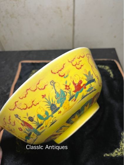 ชาม กังไสเขียนสี ลายขุนนางจีน สะสมD1 รูปที่ 3