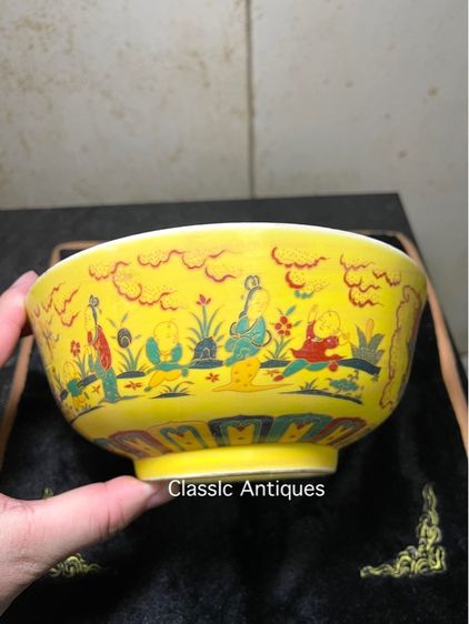 ชาม กังไสเขียนสี ลายขุนนางจีน สะสมD1 รูปที่ 2