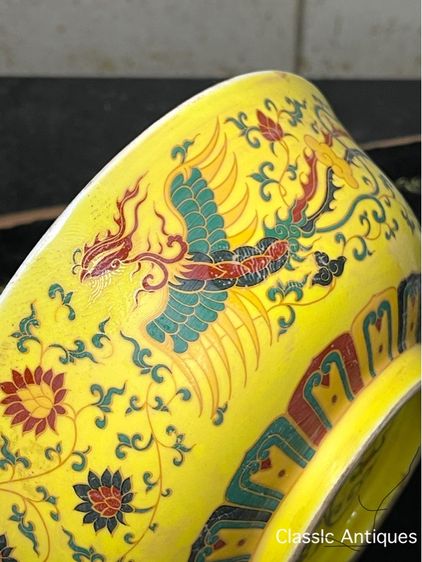 ชาม กังไสเขียนสี ลายนกฟีนิกซ์ สะสมD2 รูปที่ 4