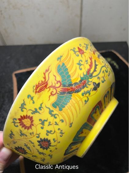 ชาม กังไสเขียนสี ลายนกฟีนิกซ์ สะสมD2 รูปที่ 3