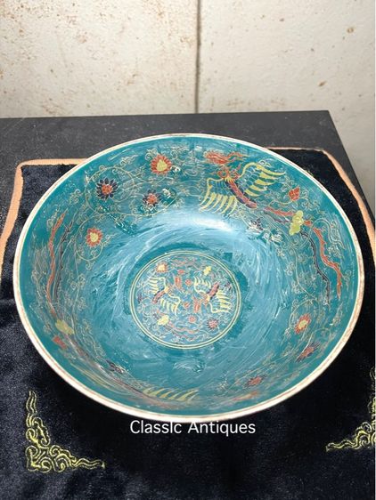 ชาม กังไสเขียนสี ลายนกฟีนิกซ์ สะสมD2 รูปที่ 15