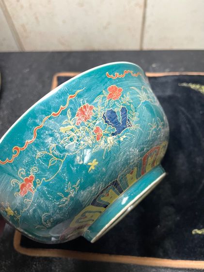 ชาม กังไสเขียนสี ลายไก่ สะสมD3 รูปที่ 7