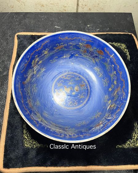 ชาม กังไสเขียนสี ลายไก่ สะสมD3 รูปที่ 8