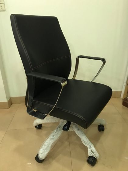 ดำ หนังเทียม เก้าอี้สำนักงาน