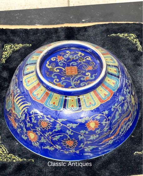 ชาม กังไสเขียนสี ลายนกฟีนิก สะสมD7 รูปที่ 5