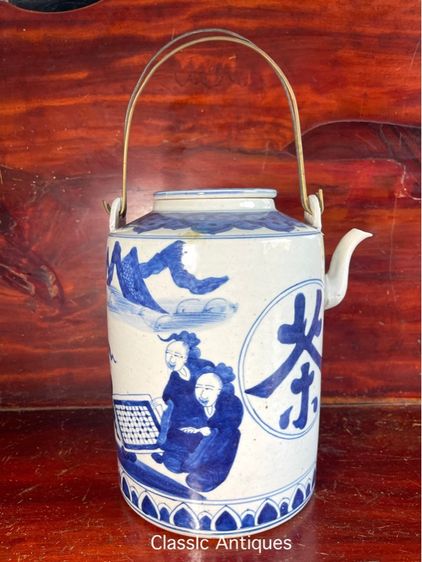 กาน้ำชา กังไส ลายคราม ใบใหญ่A2 รูปที่ 7