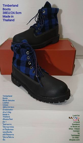 ดำ หนังแท้ รองเท้าบู๊ท UK 5.5 | EU 38 2/3 | US 7 Timberland Boots, Unisex 38EU(24.5cm) ของแท้ ใหม่มือ 1 สภาพเยี่ยม, รองเท้า Timberland ใหม่ นำไปเย็บรอบขอบพื้นเพิ่มเพื่อให้ทนทานมากขึ้น