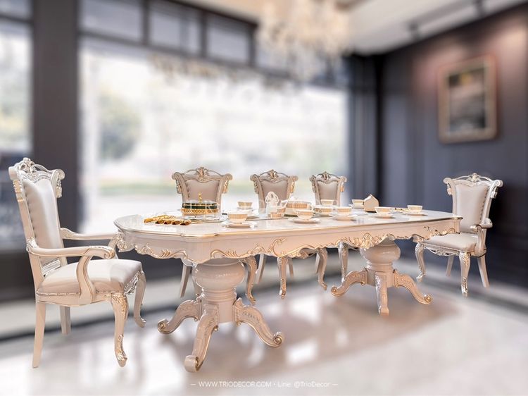 ANASTASIA ROYAL CLASSIC DINING SET ชุดโต๊ะอาหารสไตล์หลุยส์ เกรดพรีเมี่ยม 8ที่นั่ง รุ่น อะนาสตาเซีย รูปที่ 13