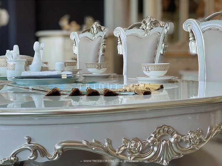 ANASTASIA ROYAL CLASSIC DINING SET ชุดโต๊ะอาหารสไตล์หลุยส์ เกรดพรีเมี่ยม 8ที่นั่ง รุ่น อะนาสตาเซีย รูปที่ 3