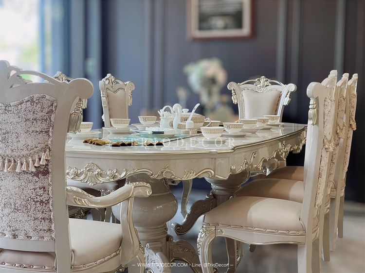 ANASTASIA ROYAL CLASSIC DINING SET ชุดโต๊ะอาหารสไตล์หลุยส์ เกรดพรีเมี่ยม 8ที่นั่ง รุ่น อะนาสตาเซีย รูปที่ 8