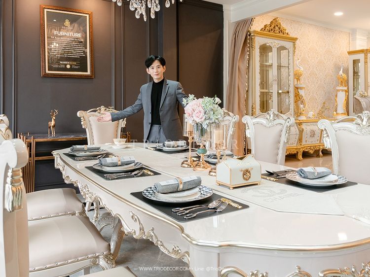 ANASTASIA ROYAL CLASSIC DINING SET ชุดโต๊ะอาหารสไตล์หลุยส์ เกรดพรีเมี่ยม 8ที่นั่ง รุ่น อะนาสตาเซีย รูปที่ 17