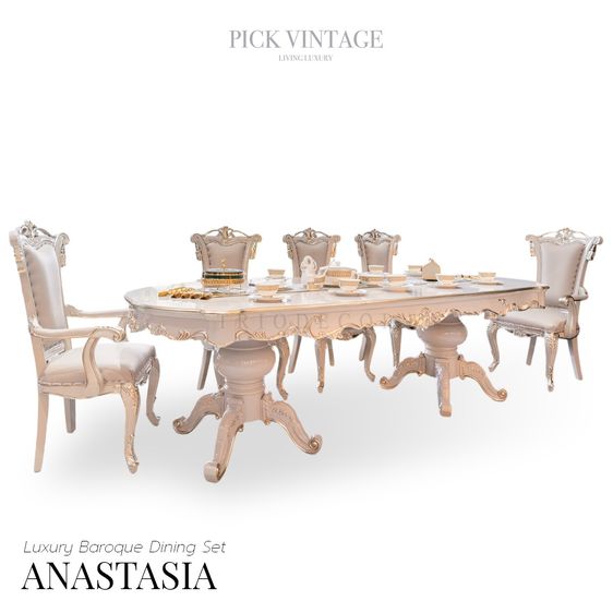 อื่นๆ ไม้ อื่นๆ ANASTASIA ROYAL CLASSIC DINING SET ชุดโต๊ะอาหารสไตล์หลุยส์ เกรดพรีเมี่ยม 8ที่นั่ง รุ่น อะนาสตาเซีย