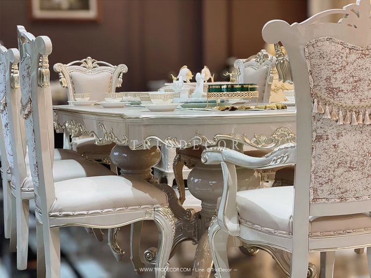 ANASTASIA ROYAL CLASSIC DINING SET ชุดโต๊ะอาหารสไตล์หลุยส์ เกรดพรีเมี่ยม 8ที่นั่ง รุ่น อะนาสตาเซีย รูปที่ 10